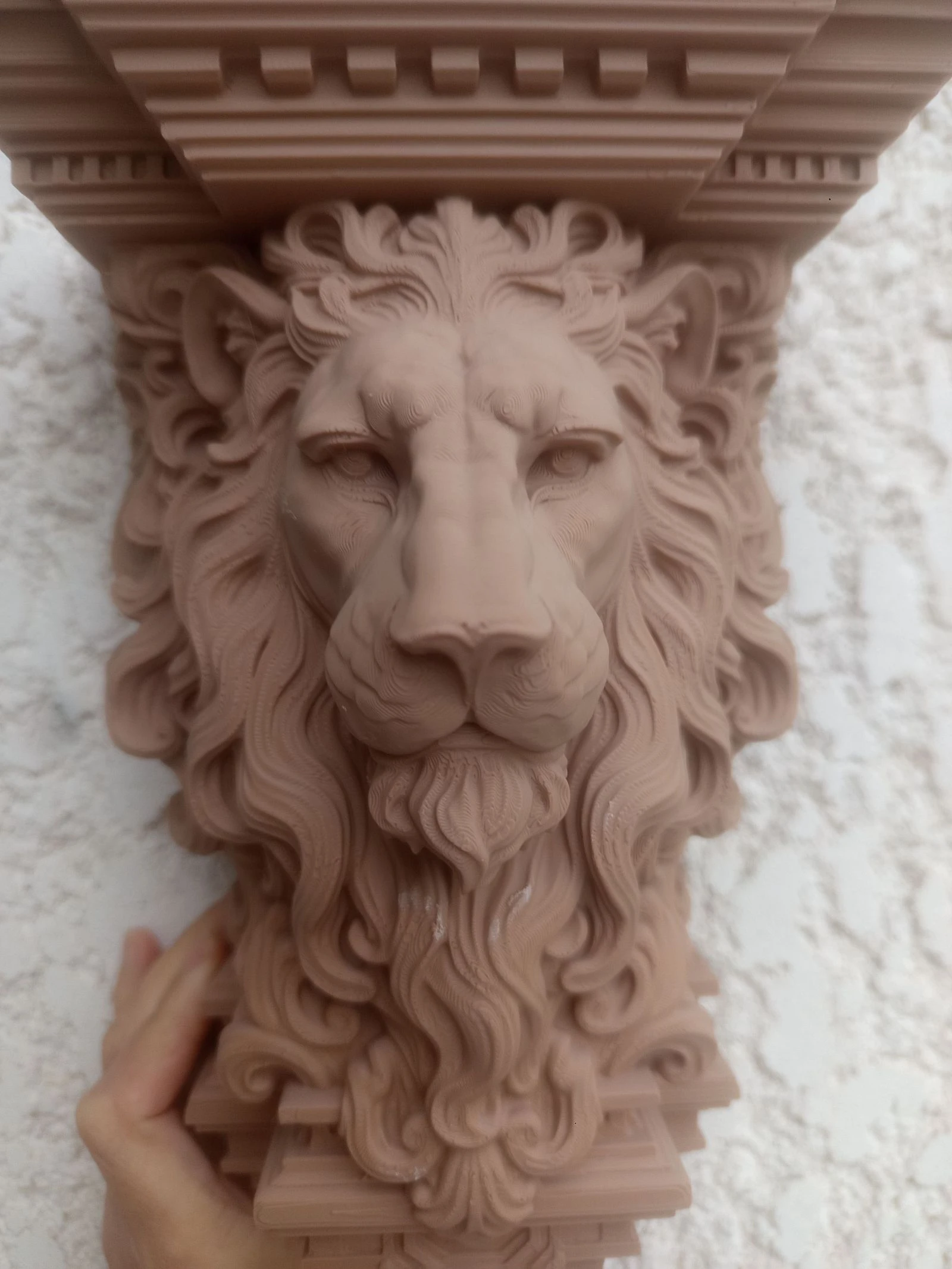 Etagère tablette tête de lion beige marron kleur beige hout 🍀 – photo 5
